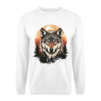 Wolf Wolf's Head Forest Nature Mountains Wilderness Colorful - Unisex Sweatshirt - white - Front