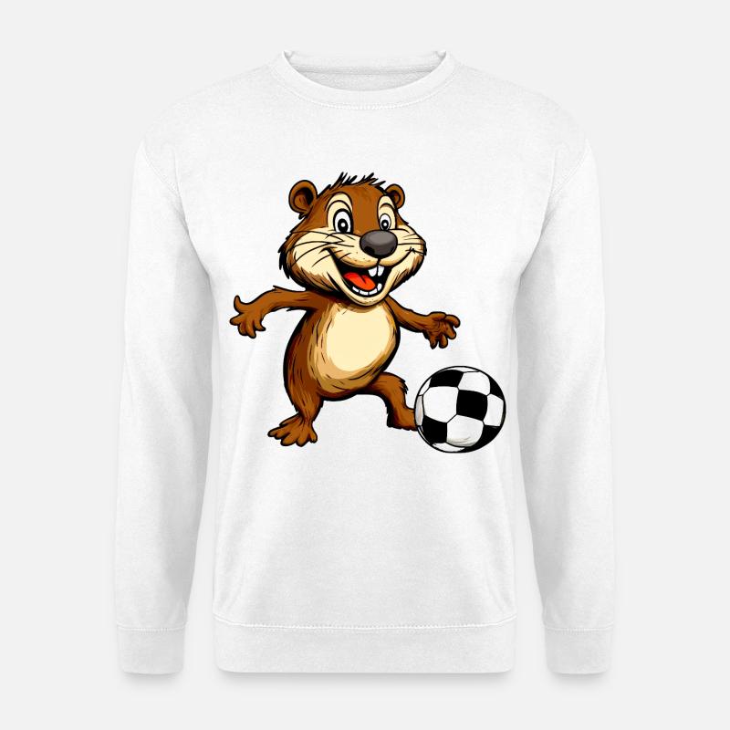 Biber Fussball - Unisex Pullover - Weiß
