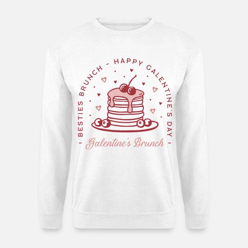 Galentine's Day beste Freunde, Valentins-Brunch-Ästhetik - Unisex Pullover - Weiß
