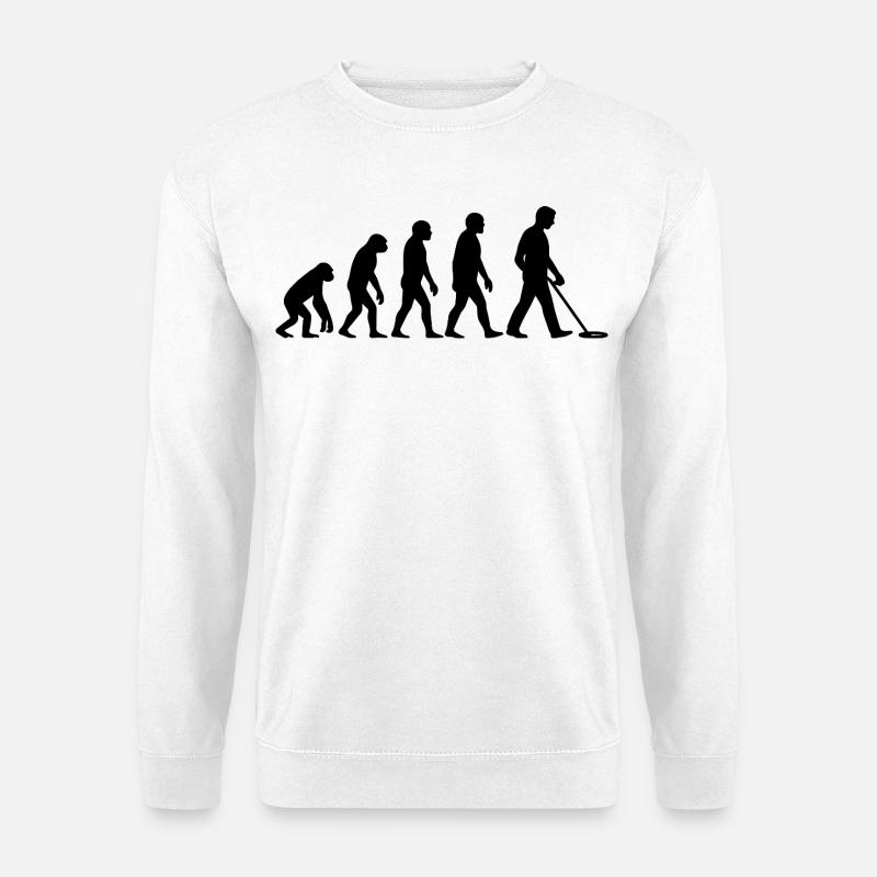 Entwicklung der Metalldetektor-Enthusiasten - Unisex Pullover - Weiß
