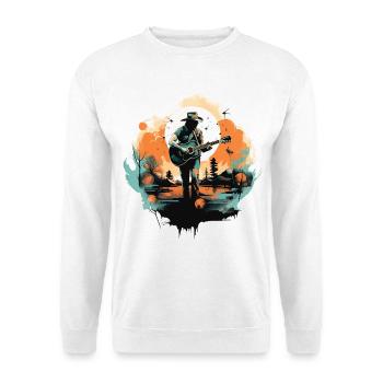 guitariste, guitariste, chanteur, musique country, vintage - Sweat-shirt Unisexe - blanc - Devant