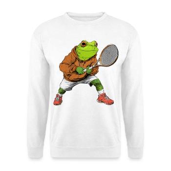 Frösche Tennis - Unisex Pullover - Weiß - Vorne