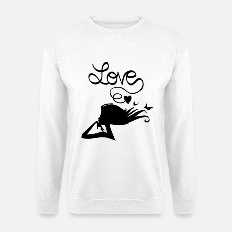 Liebe ist ein Herz - Unisex Pullover - Weiß