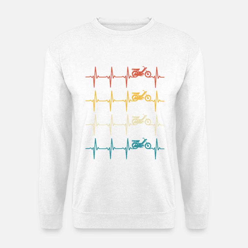 Moped-Scooter Herzschlag-Moped - Unisex Pullover - Weiß