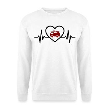 Heart Fire Truck Fire Truck - Unisex Sweatshirt - white - Front