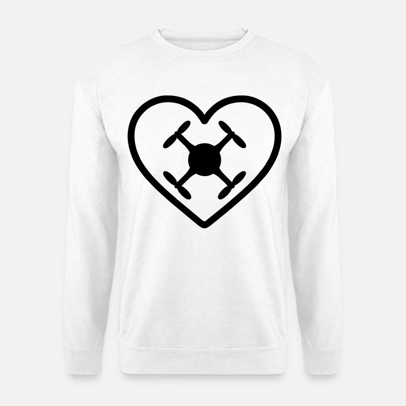 Herzdrohnen-Quadkopter - Unisex Pullover - Weiß
