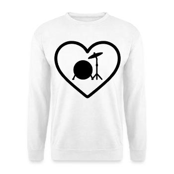 Herztrommel Basstrommel Becken - Unisex Pullover - Weiß - Vorne