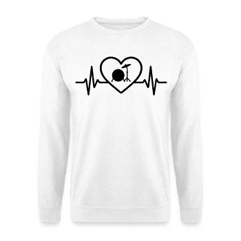 Heart Drums Bass Drum Cymbals - Unisex Sweatshirt - white - Front