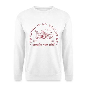 La course est mon club de course drôle pour célibataires de la Saint-Valentin - Sweat-shirt Unisexe - blanc - Devant