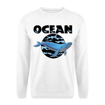 Baleine et océan - Sweat-shirt Unisexe - blanc - Devant