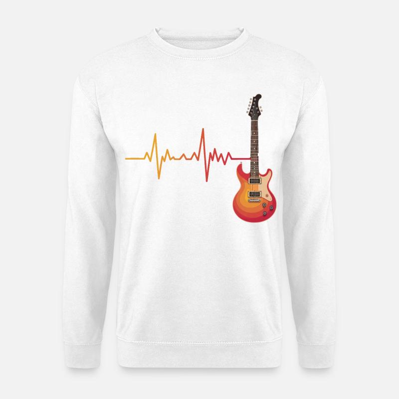 Herzschlag-Gitarren-Gradient - Unisex Pullover - Weiß