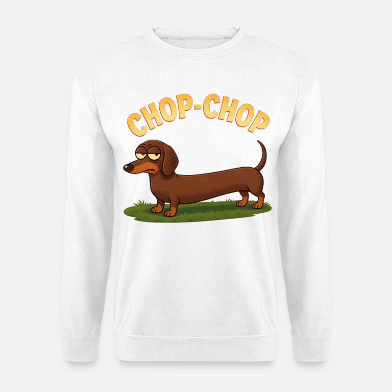 Chop-Chop Dackel Cartoon - Unisex Pullover - Weiß