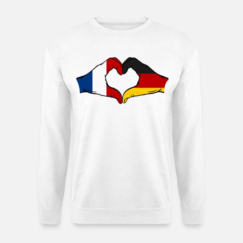 Frankreich Deutschland Fußball Flagge - Unisex Pullover - Weiß