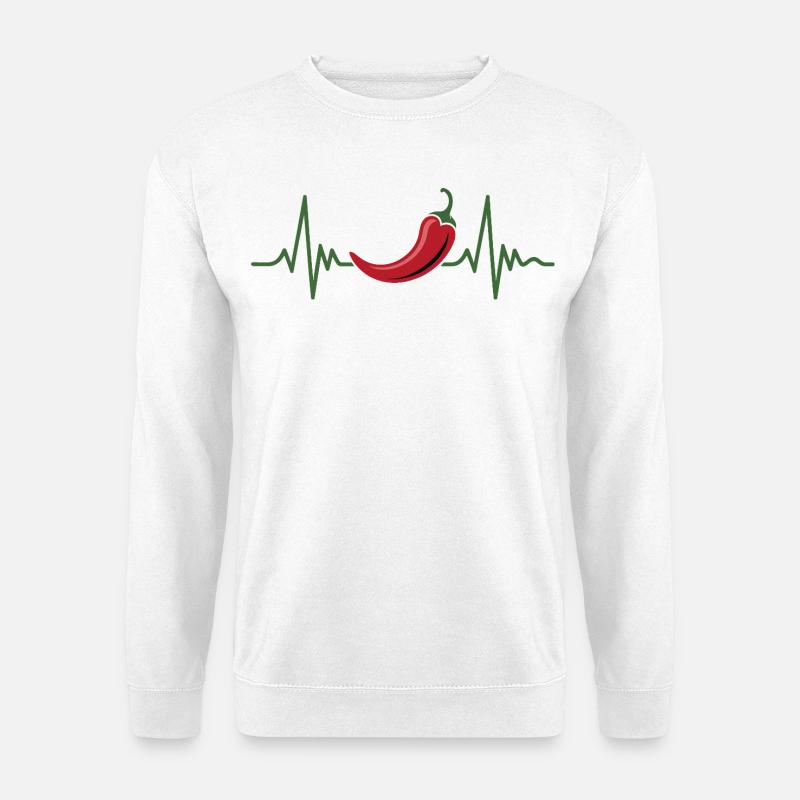 Herzschlag Chili Design - Unisex Pullover - Weiß