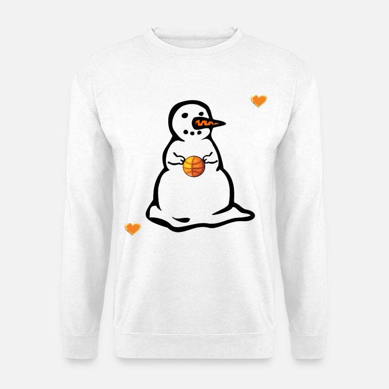 Winter Basketball Kinder Schneemann - Unisex Pullover - Weiß