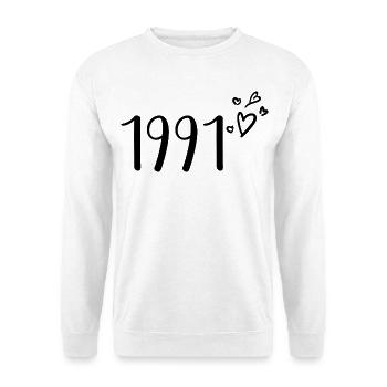1991 - Unisex Pullover - Weiß - Vorne