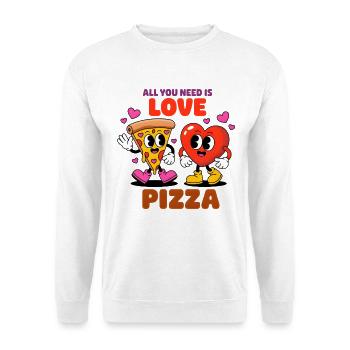 All you need is love pizza - Unisex Pullover - Weiß - Vorne