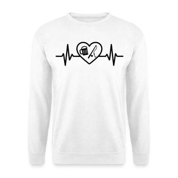 Bière de pêche au cœur - Sweat-shirt Unisexe - blanc - Devant