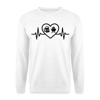 Barbecue à la bière au cœur - Sweat-shirt Unisexe - blanc - Devant