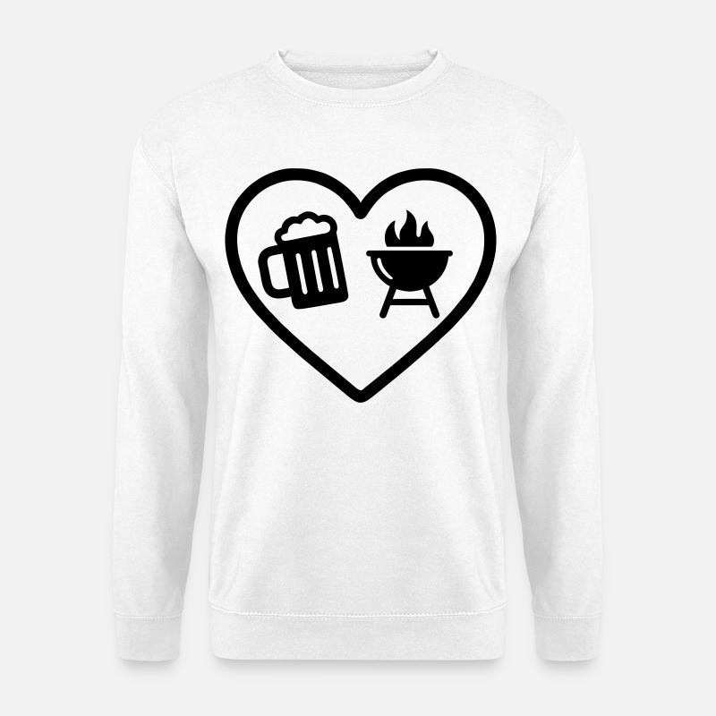 Heart Beer Barbecue - Unisex Pullover - Weiß