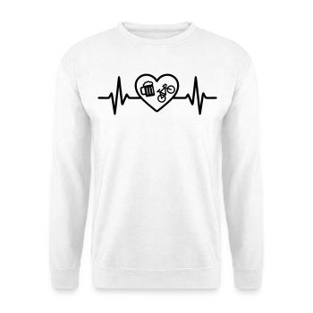 Herz Fahrrad Bier - Unisex Pullover - Weiß - Vorne