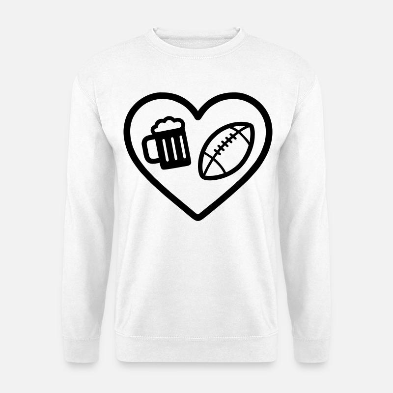 Heart Rugby Bier - Unisex Pullover - Weiß