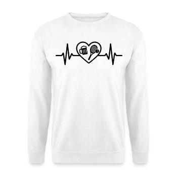 Herz Tennis Bier - Unisex Pullover - Weiß - Vorne
