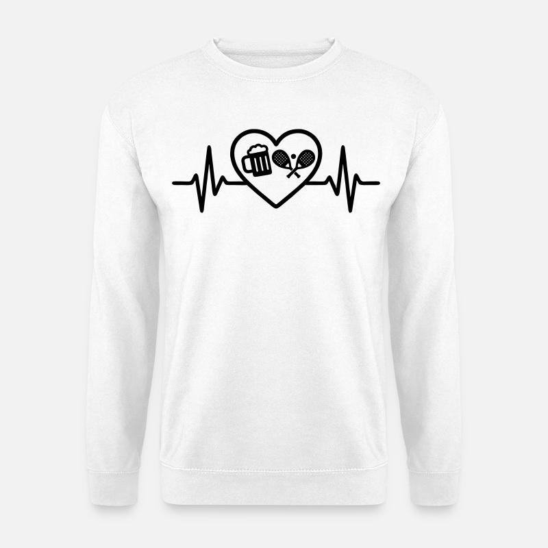 Herz Padel Bier - Unisex Pullover - Weiß