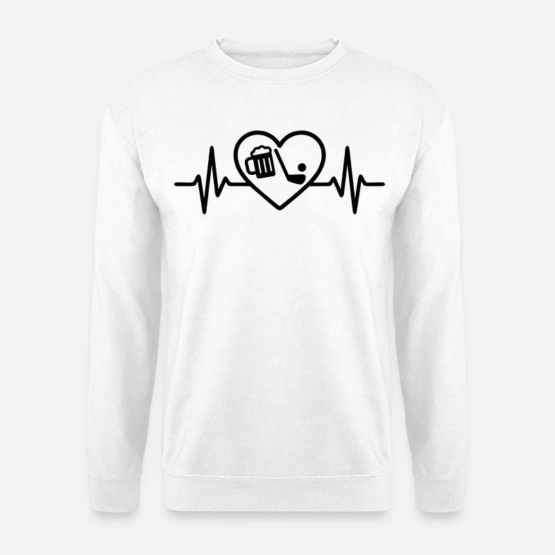 Herz Golf Bier - Unisex Pullover - Weiß