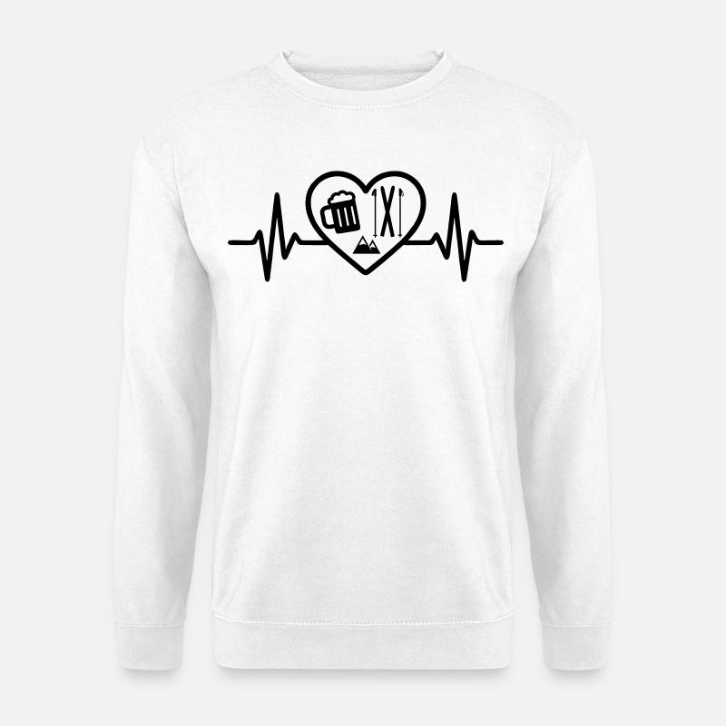 Herz Ski Bier - Unisex Pullover - Weiß