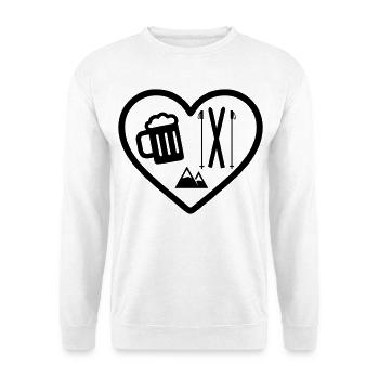 Heart Ski Beer - Unisex Sweatshirt - white - Front