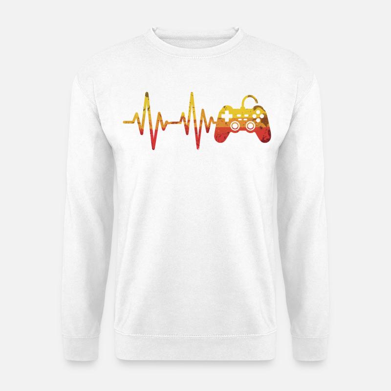 Herzschlag Gamepad Retro - Unisex Pullover - Weiß