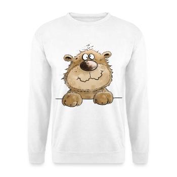 Cheerful Forest Bear Bear Cartoon Brown Bear - Unisex Sweatshirt - white - Front