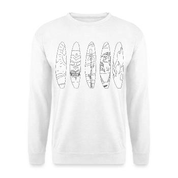 Aloha Retro Tiki Surfboards Kollektion - Unisex Pullover - Weiß - Vorne