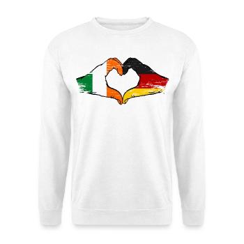 Ireland Germany Flag Hands Heart Shape - Unisex Sweatshirt - white - Front
