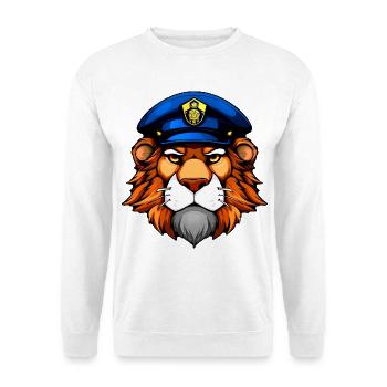 Police Löwe - Sweat-shirt Unisexe - blanc - Devant
