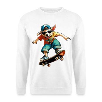 Skateboard Australian Shepherd - Chien - Sweat-shirt Unisexe - blanc - Devant