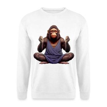 Singes de Yoga - Sweat-shirt Unisexe - blanc - Devant