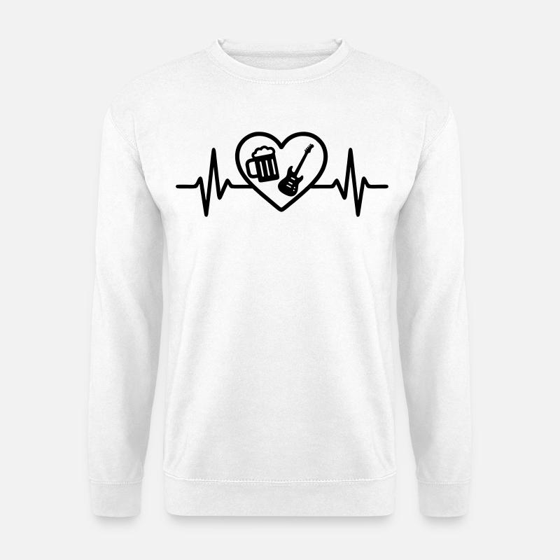 Herz Rock Bier - Unisex Pullover - Weiß