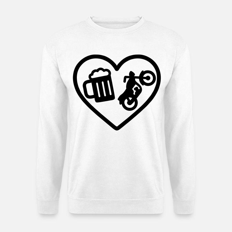 Cuore Moto Birra - Unisex Pullover - Weiß