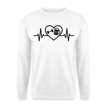 Heart Fitness Beer - Unisex Sweatshirt - white - Front