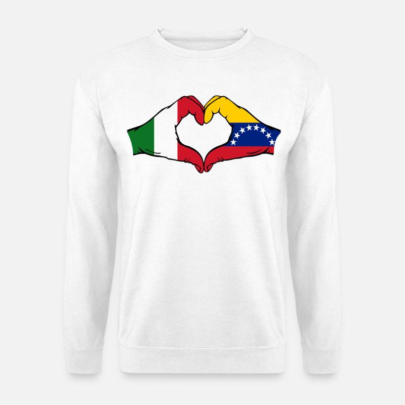 Italien Venezuela Flagge Herz - Unisex Pullover - Weiß