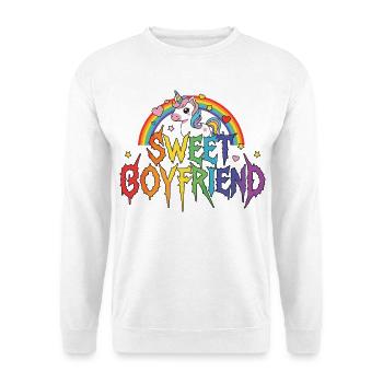 Freund Einhorn Valentinstags-Paar - Unisex Pullover - Weiß - Vorne