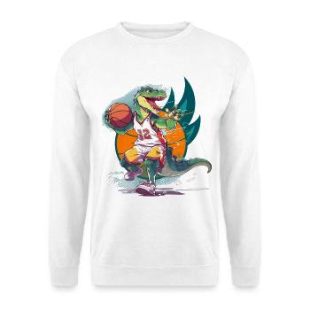 Basketball Dinosaur T-Rex Basketball Player - Unisex Sweatshirt - white - Front