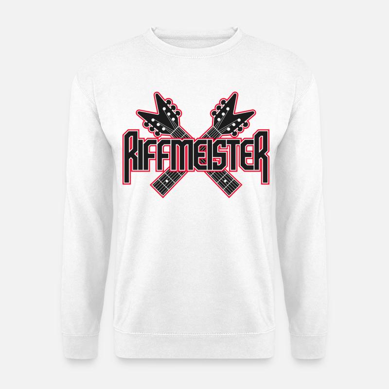 Riffmaster Crossed Guitars Logo - Unisex Pullover - Weiß