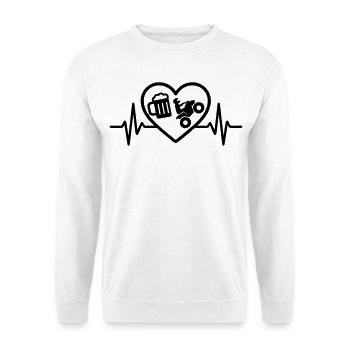 Bière Heart Quad - Sweat-shirt Unisexe - blanc - Devant