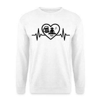 Heart DJ Beer - Sweat-shirt Unisexe - blanc - Devant