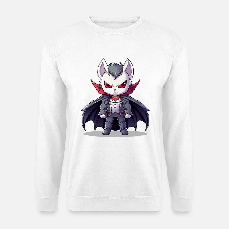 Chibi vampire in suit with cape - Unisex Sweatshirt - white