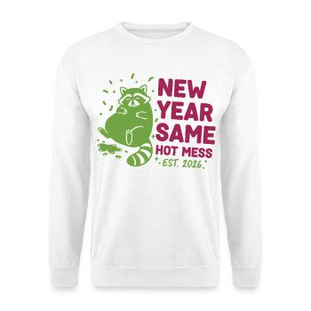 Même chaos du Nouvel An Estimé 2026 Raton laveur - Sweat-shirt Unisexe - blanc - Devant