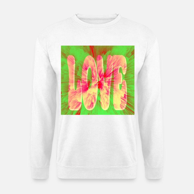 Love Neon Tie Dye - Unisex Pullover - Weiß